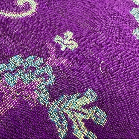 Huge Purple and Light Blue Paisley Scarf Wrap - Picture 11 of 11